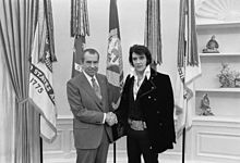 Elvis and President Nixon-Elvis gives Nixon a Colt .45 Pistol