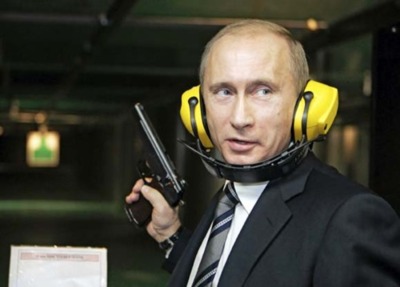 Vladimir Putin at shooting range