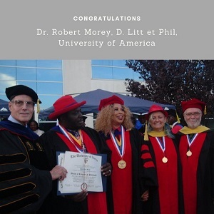 Dr. Bob Morey receiving his D. Litt from University of America in 2017, Picture