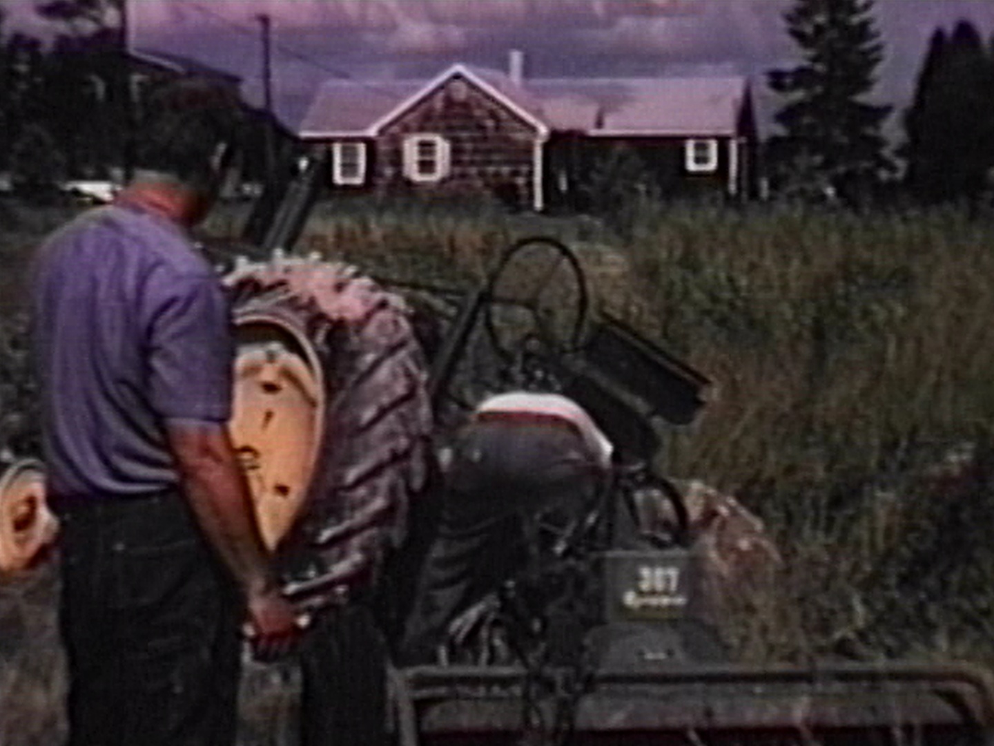 Anthony Leone gets tractor stuck.